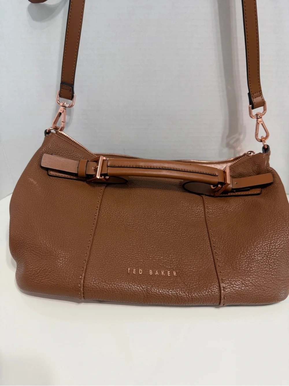 Ted Baker Classic Women's Top-Handle Leather Tote in Cognac